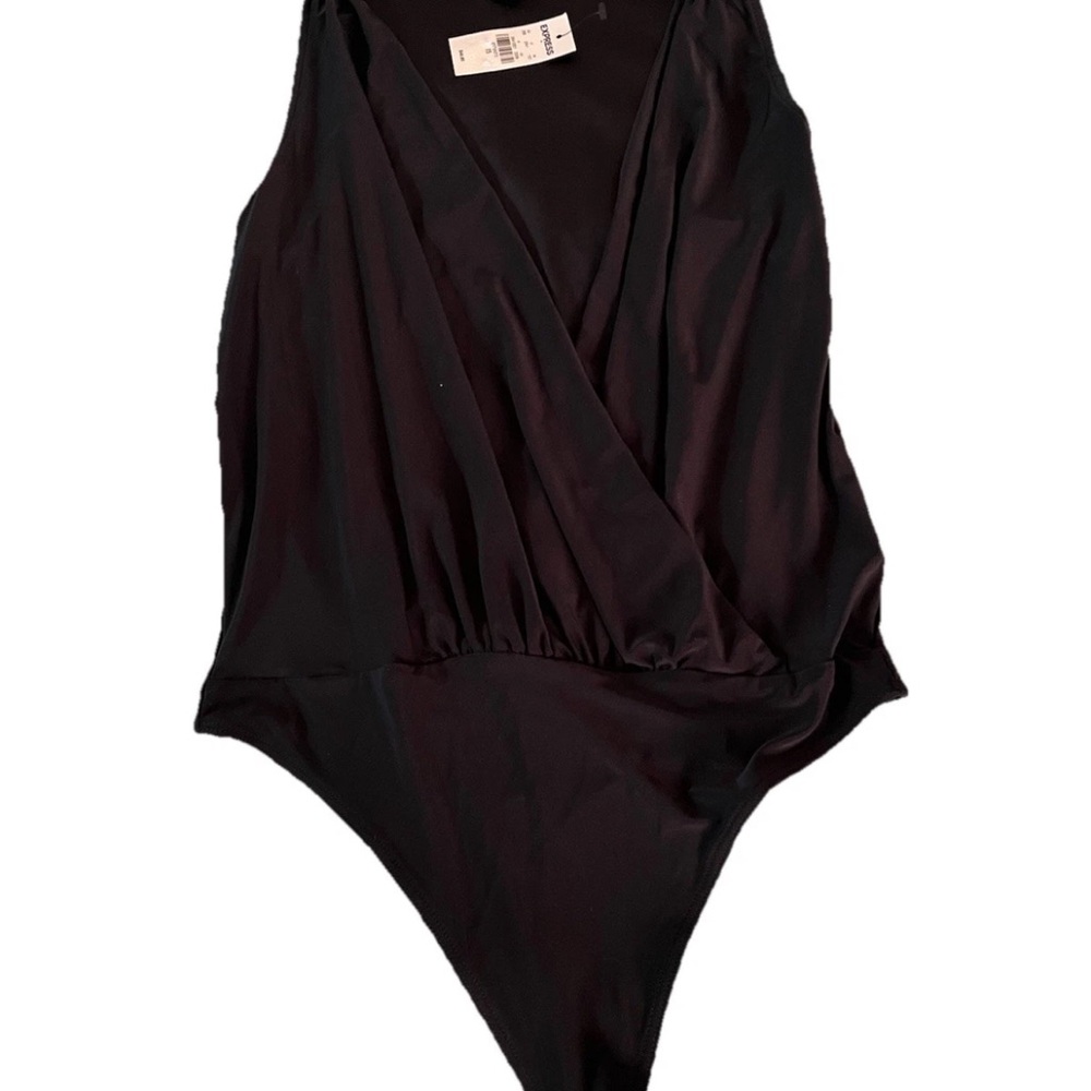 $47 NWT Sz XS Black EXPRESS Tank Top, Wrap Thong Bodysuit ~Polyester + Spandex